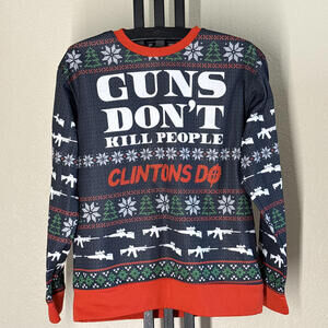 Greater Half Ugly Christmas Sweatshirt XL Guns Don't Kill